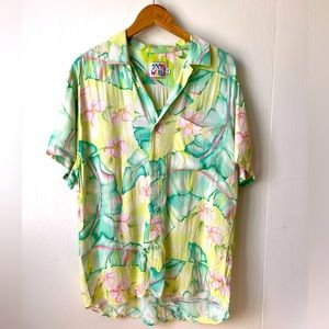 Jams World Super Bright Hawaiian Button Down- Men’s Medium